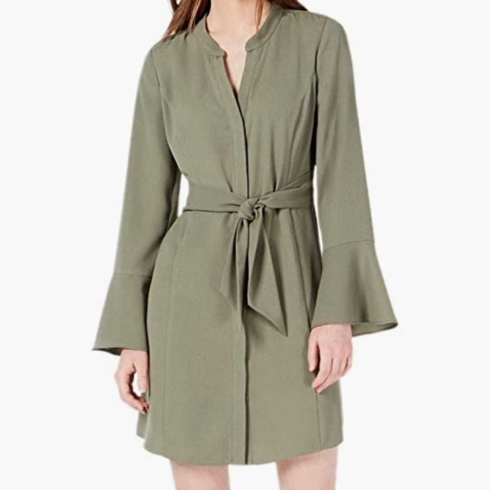 Bar III Women's Long Sleeve Tie Front Dress